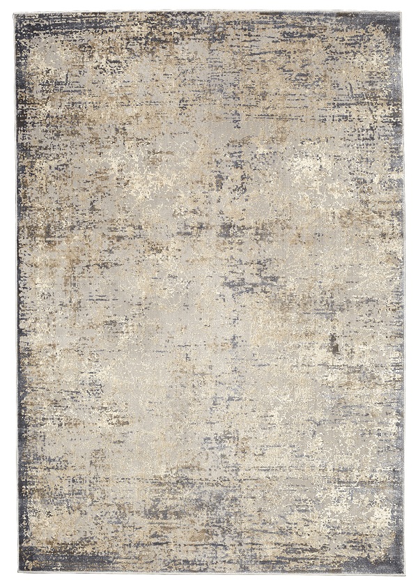 Charisma Muted Grey Ivory Distressed Abstract Rug <br><h6>CHA-1001</h6>